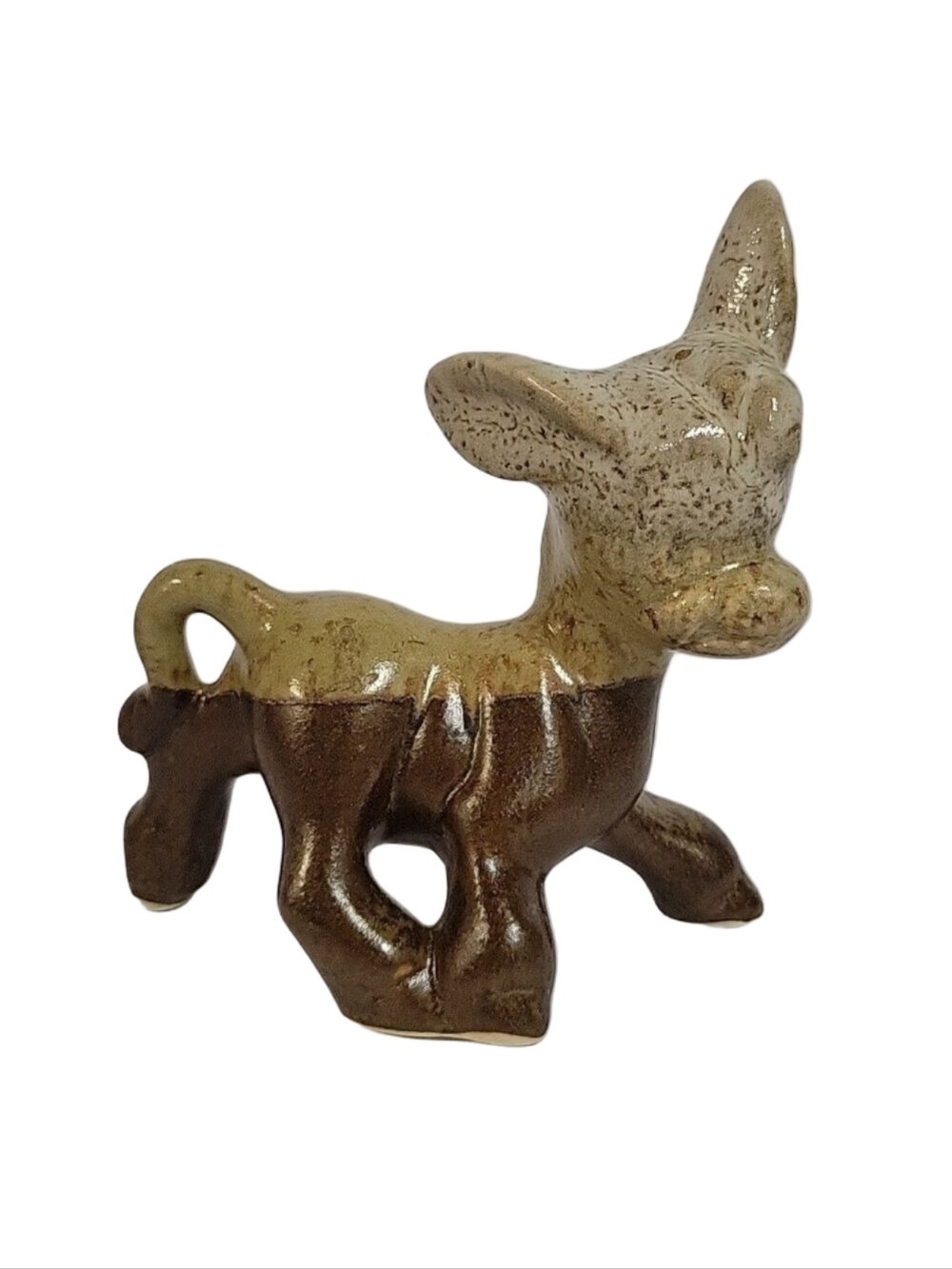 Glazed Pottery Donkey, Signed by Artist